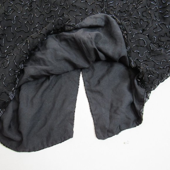 Vintage Star & Style Sequin Holiday Cocktail Trophy Dress Size L 100% Silk - Picture 4 of 9